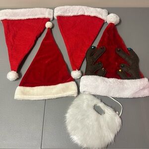 Festive Santa and Reindeer Hat Set